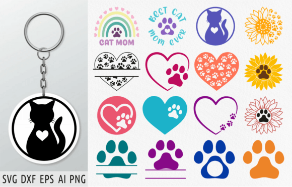 Download Cat Mom Keychain Svg Cat Mom Svg Cat Svg - Mom Collection