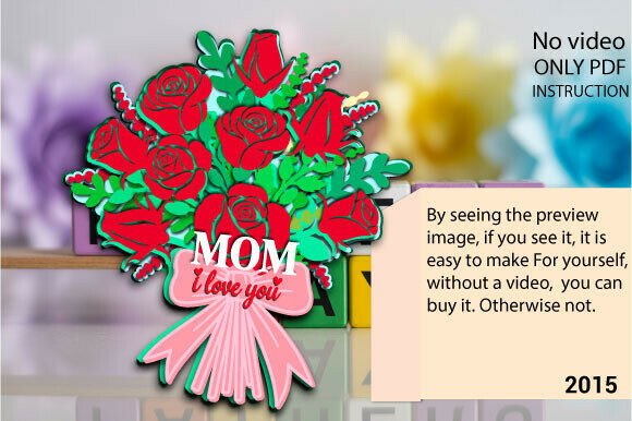 Download Mom I Love You Rose Bouquet SVG 2015 - Mom Collection