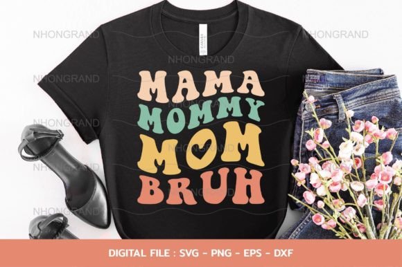 Download Mama Mommy Mom Bruh Heart Svg, Groovy - Mom Collection