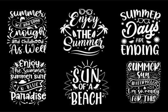 Download Summer Typography T-shirt Design Bundle - Typography Collection