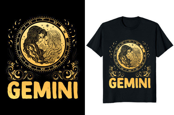 Download Gemini Zodiac Graphic T-shirt Design - Shirt design Collection
