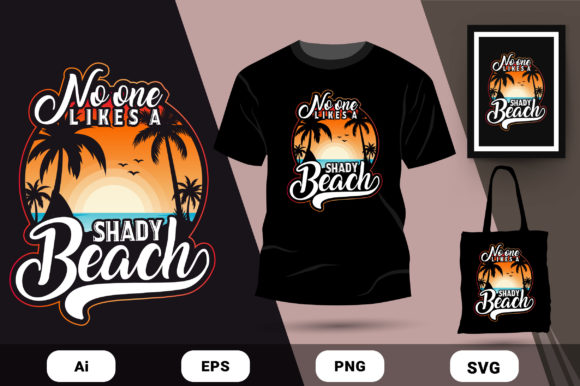 Download Shady Beach Summer T-shirt Design Vector - Shirt design Collection