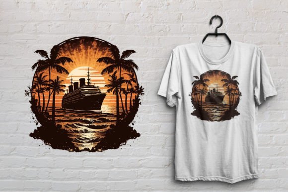 Download Cruise Ship Retro Vintage T Shirt Design - Shirt design Collection