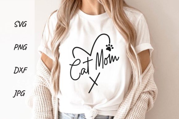 Download Cat Mom Heart Svg Mothers Day Shirt - Mom Collection