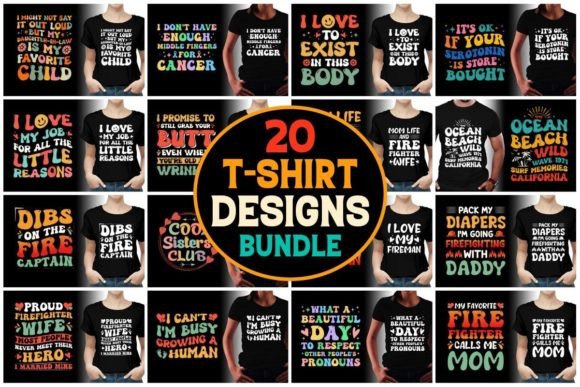 Download Groovy Wavy T-Shirt Designs Bundle - Shirt design Collection