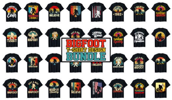 Download Sasquatch Bigfoot T-Shirt Designs Bundle - Shirt design Collection